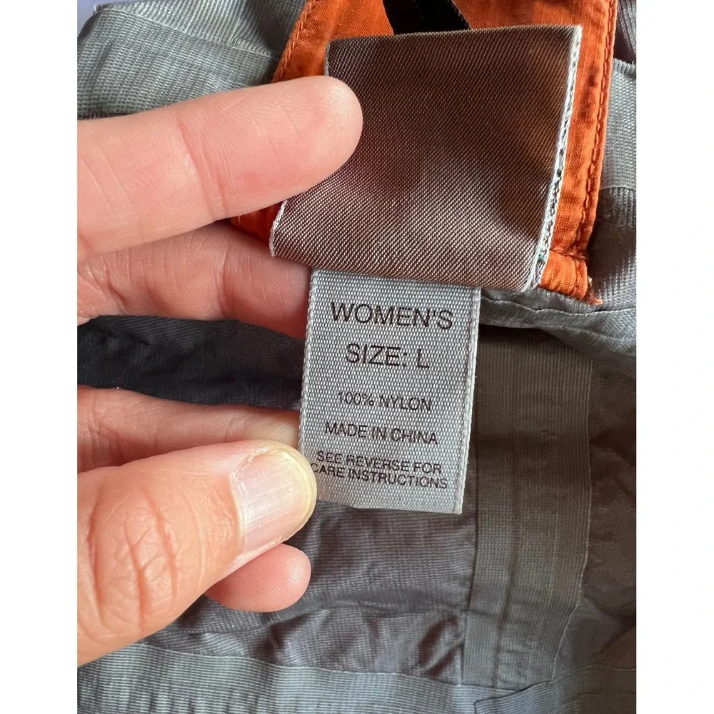 Vintage EMS Eastern Mountain Sports Orange Rain Coat Women's L Hooded‎